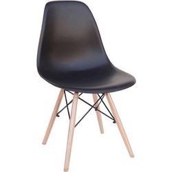 Καρέκλα Τραπεζαρίας Loft (Σετ 4τμχ) 46X55X81cm Black Ξύλο,Πολυπροπυλένιο