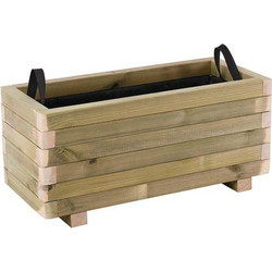 FLOWER POT WOOD Ζαρντινιέρα, Εμποτισμού Pine, Απόχρωση Φυσικό, 70x30x32cm Woodwell