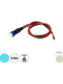 GloboStar SMD-LED 81488 Υψηλής Ισχύος SMD LED 0.12W 15lm DC 12V - Φ0.7 x Υ2.3cm - Ice Blue - Dimmable