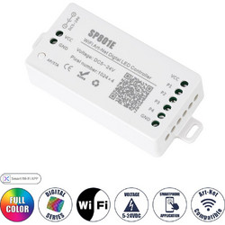 GloboStar 73415 SP801E Ασύρματος WiFi Art-Net LED FULL COLOR Magic Digital Pixel Controller iOS/Android για LED Digital Πολύχρωμα και Μονόχρωμα Προϊόντα DC 5-24V 4 x 1024 IC Max