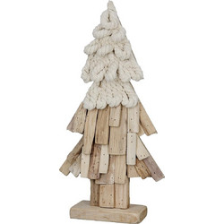 Stand Relief Χριστουγεννιάτικο Δέντρο Corda Ξύλο Ecru PU 20x8x40cm ArteLibre 05160950