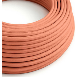 Creative Cables Kαλώδιο ρεύματος με υφασμάτινη επένδυση σε χρώμα ροδάκινου - L'Originale Creative Cables, ιδανικό για μοντέρνες και πολύχρωμες λάμπες - RM23 - XZ2RM23