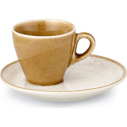 Cryspo Trio Dune Σετ Φλιτζάνια Espresso Cappuccino & Τσαγιού Πορσελάνης Μπεζ 100ml 6τμχ 47.120.17
