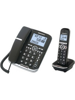Daewoo DTD-5500 Ασύρματο Τηλέφωνο Σετ Duo με Ανοιχτή Ακρόαση Μαύρο
