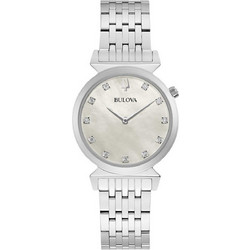 Bulova Γυναικείο Ρολόι με Ασημί Μεταλλικό Μπρασελέ 96P216