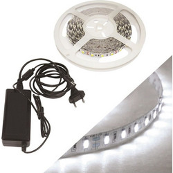 FosMe Ταινία LED 12V Ψυχρό Λευκό Φως 5m με Τροφοδοτικό 24-00503