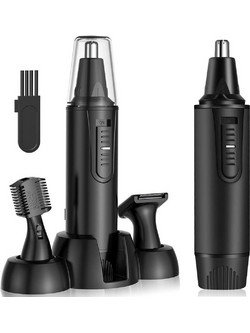 Επαναφορτιζόμενο Trimmer Ανδρικής Περιποίησης 3 σε 1 για Μύτη, Αυτιά και Φρύδια με Βάση Στήριξης
