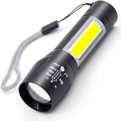 Επαναφορτιζόμενος Mini φακός COB LED με ζουμ
