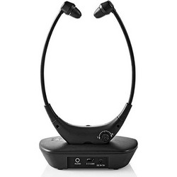 Wireless RF TV Headphones Nedis με Βάση Φόρτισης Black HPRF010BK