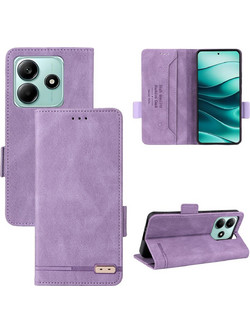 Tel1 Xiaomi Poco M7 Pro 5G Magnetic Calf Θήκη Βιβλίο - Purple