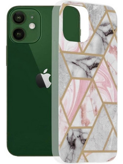 Techsuit iPhone 12 / 12 Pro Marble Θήκη Σιλικόνης - Pink