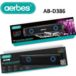 AB-D386 Ηχεία Υπολογιστή 2.0 με RGB Φωτισμό Black
