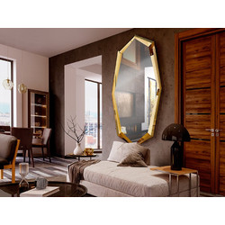 LONDON Καθρέφτης Τοίχου Shine Gold 90x180 Χρυσό