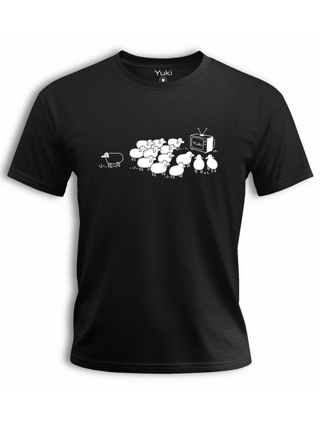 Yuki T-shirt Sheep white-black
