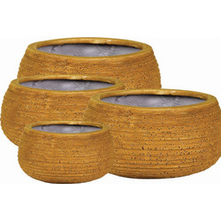 Κασπώ 3221 (Σετ 4Τμχ) Φ27x15cm Φ37x25cm Φ45x30cm Φ56x35cm Brown-Gold
