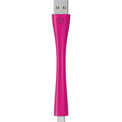 Mophie memory-flex Εύκαμπτο Καλώδιο microUSB (10 εκατοστά - ροζ)