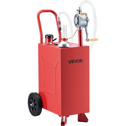 VEVOR Φορητό Δοχείο Μεταφοράς Καυσίμου 56,8L από Ανθρακούχο Χάλυβα με Χειροκίνητη Αντλία και Ρόδες, Κόκκινο JSJYC2LSYBCYGT3AC001V0