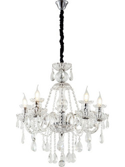 Artekko Chandelier Mairy Πολυέλαιος 8φωτος Διάφανο Κρύσταλλο (80x80x70)cm