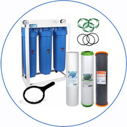 Aqua Filter BB203PS20KDFBLG Τριπλό Σύστημα Big Blue 20 με Φίλτρα 5 μm, GAC/KDF και Carbon Block