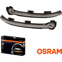 Φλας Καθρέπτη Για Vw Golf 7 VII 2012-2016 / 7.5 FL 2017+ / Touran II 2015+ Osram Dynamic Led Μαύρο 2 Τεμάχια