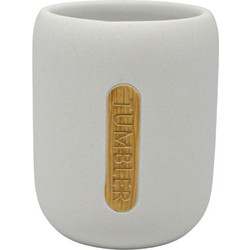 Ποτηροθήκη Σαγρέ 854028 8,1x8,1x10cm White Ankor Polyester,Ξύλο