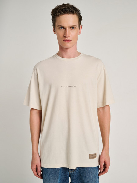 STAFF T-SHIRT LEO MAN WIDE FIT STONE GREY