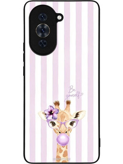 Sonique Stripe Stories Series Θήκη Huawei Nova 10 Pro Καμηλοπάρδαλη με Τσιχλόφουσκα Λιλά