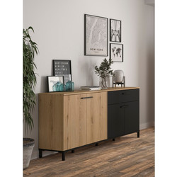 Trust Μπουφές με 4 πόρτες & 1 συρτάρι 180x40x81εκ. Helvezia Oak / Black
