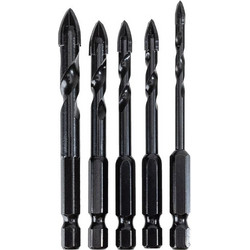 DELI σετ τρυπάνια DH-CZZ005-ED2 για γυαλί, 40Cr YG6X, 4/5/6/8/10mm, εξάγωνο, 5τμχ