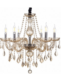 Artekko Chandelier Luna Πολυέλαιος 6φωτος Σαμπανιζέ Κρύσταλλο (70x70x60)cm