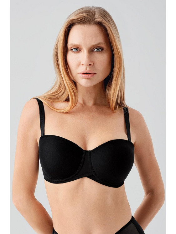 New Bra Lingerie Basic Σουτιέν Strapless χωρίς Ενίσχυση Μαύρο NB7057-38