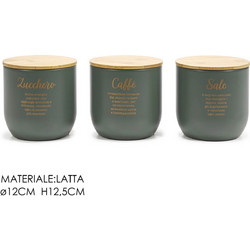 Μεταλλικό Δοχείο με Καπάκι Πράσινο O12x12,5cm
