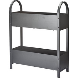 Ζαρντινιέρα Gardalux Ατσάλινη με 2 Ράφια 60 x 22.5 x 75 cm Anthracite X73000010