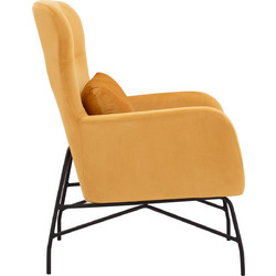 HomeMarkt Μπερζέρα Βελούδινη Πορτοκαλί HM8721.09