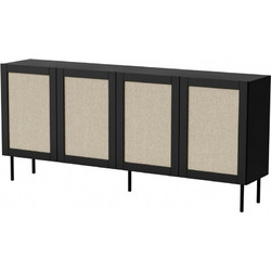 JUTA 4D chest of drawers 4D 200x39,5x90 black + linol calabria JUTA 301151