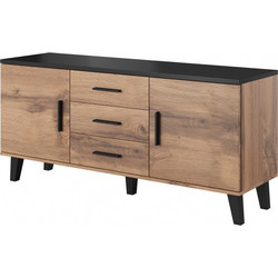 Cama sideboard LOTTA 150 2D3S wotan oak + mat black LOTTA KO152D3 W