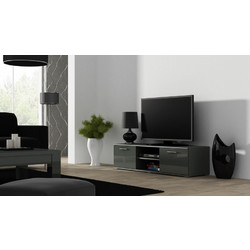 Cama Meble Έπιπλο Τηλεόρασης Ξύλινο Γκρι Μ140xΠ43xΥ37cm Soho SOHORTV140SZ/SZ