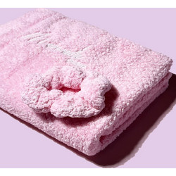 ΜΕRMADE HAIR TOWEL + SCRUNCHIE PINK