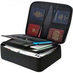 VEVOR Fireproof Document Box, 1000 C Θερμομονωμένο πυρίμαχο & αδιάβροχο κουτί με κλειδαριά, φορητό πολυεπίπεδο Home Office Travel File Storage Organizer, για διαβατήρια, σημαντικά έγγραφα, αρχεία