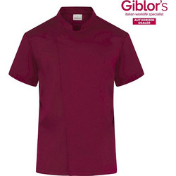 Σακάκι Σεφ Federico Slim Fit Μπορντό - Από Ελαφριά Ποπλίνα 25P08G393 Μπορντό Giblor's