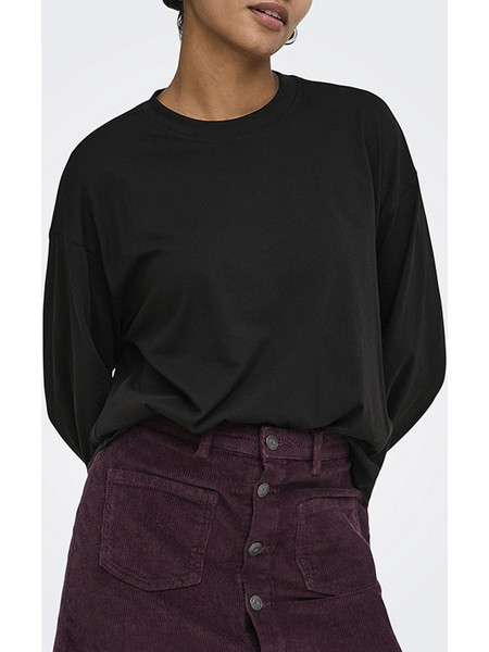 ONLY ONLHAPPY L/S O-NECK TEE CC JRS 15382111-BLACK Black