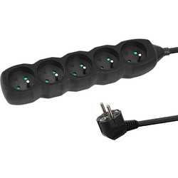 Esperanza ELK208K Power strip 5GN/3M Black