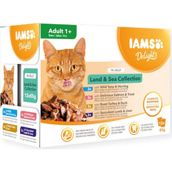 IAMS DELIGHTS Land & Sea Collection in Jelly box - wet cat food - 12x85g