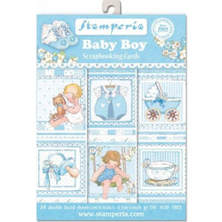 Stamperia 24 Χαρτιά Scrapbooking 11,4x16,5cm Διπλής Όψης Baby Boy