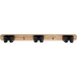 Inofix 3034-4 Κρεμάστρα για Σκούπες 32x370x46mm Εφέ Ξύλου- Μαύρη