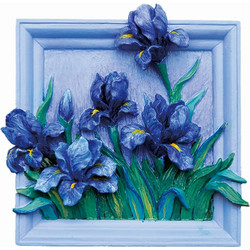 DIY 3D Resin Painting Μαγνητάκι - Lilac Irises, Van Gogh (7x8cm)