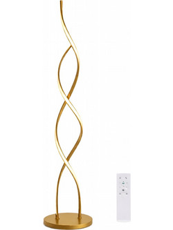 VenCore Helix Gold 6091-20025 - Μοντέρνο Επιδαπέδιο Φωτιστικό LED 20W Χρυσό Αλουμίνιο - Ρυθμιζόμενο CCT Λευκό - Ημέρας - Θερμό & Χειριστήριο - Φ25 x Υ105cm