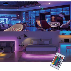 Premium Ταινία LED Μπαταρίας Αυτοκόλλητη με Χειριστήριο & Πολύχρωμο Φως 3m