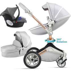 HOT Mom 306 Καρότσι Μωρού 3 σε 1 Grey