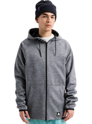 Burton Ανδρική Ζακέτα Fleece με Κουκούλα και Φερμουάρ Γκρι 22023100-A30